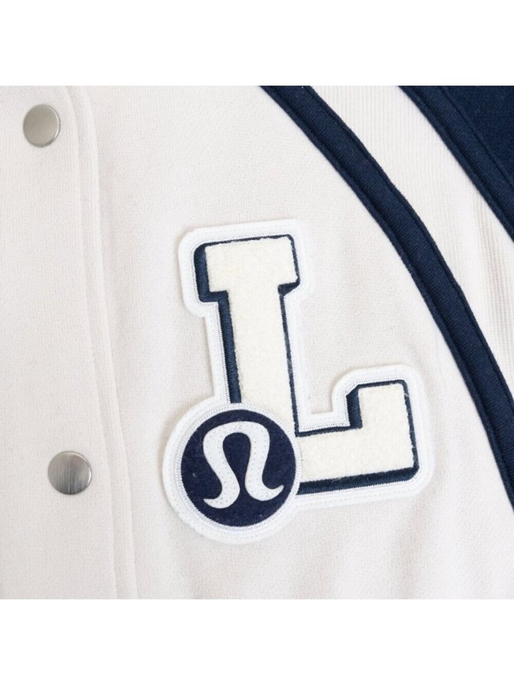 Lululemon Scuba Oversized Collegiate Jacket Graphic White Blue HK Exclusive XL - Picture 8 of 14